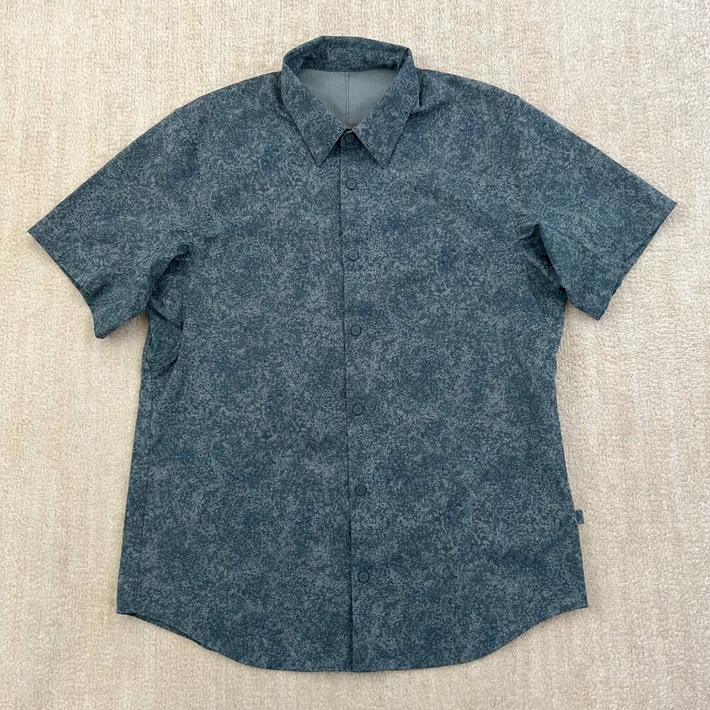 lululemon athletica Gray Patterned Button Down Shirt